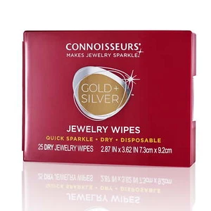 Toallitas de limpieza de joyas de oro y plata, rojas compactas, eliminación en seco de 25 quilates - Imagen 1 de 7