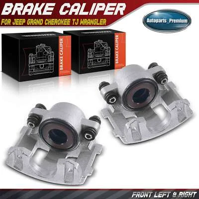 2Pcs Front Left & Right Disc Brake Calipers for Jeep Grand Cherokee Wrangler TJ - Image 1 of 4