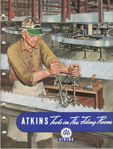 VTG 1953 ATKINS SAW INDUSTRIAL CATALOGS! 8 SECTIONS! FILES/BAND/CIRCULAR/TOOLS!