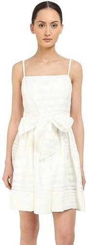 Abito donna Kate Spade New York 241396 nastro organza fiocco bianco fresco taglia 2