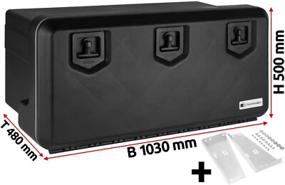 LKW Staukasten Staubox Kunststoff 1030x500x480mm 154Ltr Daken Welvet mit Halter - Bild 1 von 4