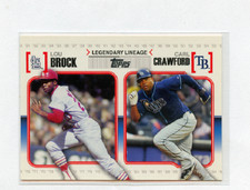 2010 TOPPS LEGENDARY LINEAGE # LL-49 LOU BROCK , CARL CRAWFORD