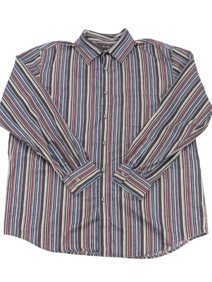 Tasso Ella 100% Cotton Brown Striped Button Up Long Sleeve Dress Shirt Size XL - Image 1 of 4