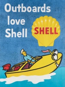 Shell Oil Co. Outboard Motors LOVE Shell Fuel NEW METAL SIGN: 9x12" & Ships Free - Picture 1 of 1