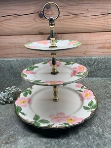 Vintage Serviertablett 3 Etagen Franziskaner Wüstenrose 475 RAR - Bild 1 von 6