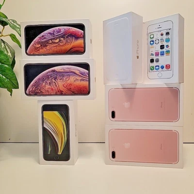 Lot Of Seven Apple iPhone Boxes ONLY 5S, 6, 7 Plus (2,) XS, XS Max, SE - Image 1 of 4