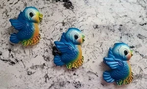 3er Set Vintage 1970 Anthropomorphe Miller Studios Kreideware Bluebirds - Bild 1 von 13