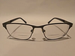 Heartland EZRA Designer Eyeglasses Gunmetal 53-17-140 Dark Purple Arms - Picture 1 of 7