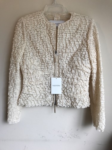 Giacca blazer Valentino crepe seta couture $3690 taglia 10 nuovo