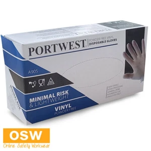 Blue, Clear Powder-free Food Safe Vinyl Disposable Glove A905 (500, 1000, 5000) - Picture 1 of 4