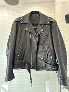 Vintage Steer Brand USA Leather Motorcycle Jacket Size 40 American Easy Rider - Picture 1 of 17