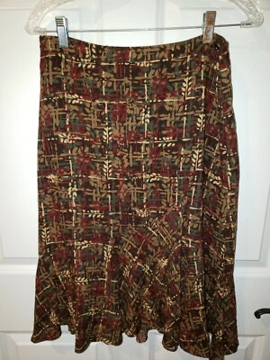 💜ANN TAYLOR LOFT Para Mujer Otoño Patrón Geométrico Volantes Dobladillo Simulado Envoltura Frontal Talla 6 Foto 1 de 3