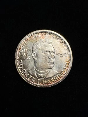 BU UNC 1950-S Booker T Washington Commemorative Half Dollar Uncirculated - Image 1 of 2