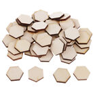54pcs Blank Wooden Hexagon Plain Unfinished Crafts Embellishments Scrapbook DIY