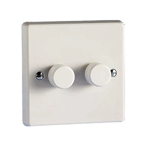 Dimmschalter für LED-Leuchten 240V - 2 Gang Varilight V-Pro JQP252W - Made in UK - Bild 1 von 12