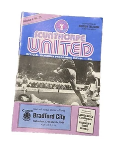 SCUNTHORPE UNITED V BRADFORD CITY - DIVISION THREE - 17/3/1984 - Picture 1 of 1