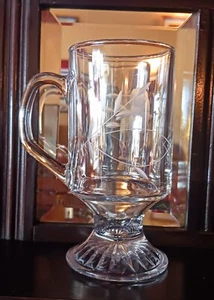 Princess House Heritage Footed Crystal Irish Coffee Pedestal Mug MADE IN FRANCE - Picture 1 of 3