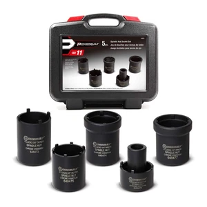 Spindle Nut Socket Tool Kit, 5 Piece, Remove Spindle Nuts, Various Size Lug Out - Picture 1 of 6