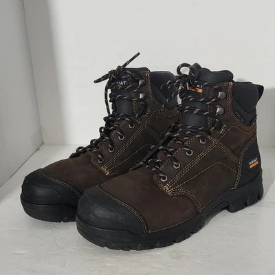 Bota de trabalho feminina Ariat Treadfast 6" eixo impermeável biqueira de aço - Imagem 1 de 4