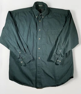 Robert Stock Men’s XL 100% Cotton Button Up Shirt Green Long Sleeve Top - Picture 1 of 6