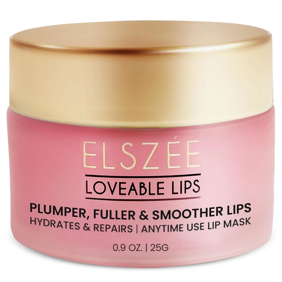 ELSZÉE Loveable Lips | Mascarilla labial con ácido hialurónico | Suave, rosa voluminizado  Foto 1 de 4
