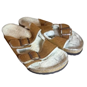 Birkenstock Sherpa Shearling Arizona Sandalen Herren 13 EU 46 Wildleder Leder - Bild 1 von 5