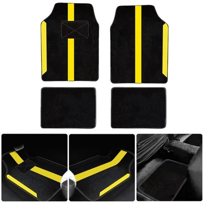 For Jeep Car Floor Mats 4 Front+Rear Liner Carpet Type Black Yellow A9 4Psc Foto 1 de 4