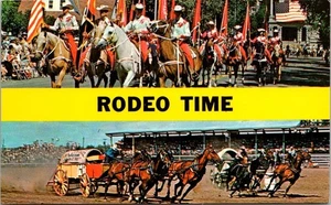 Cartolina Rodeo Tempo Multivista Cavalli Animali - Foto 1 di 2