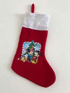 Medias de Navidad de fieltro de Disney Mickey Minnie Mouse rojas blancas Plutón Goofy - Imagen 1 de 6