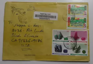 STAMPMART : PAKISTAN 2013 REGD COVER TO USA - WWF RUBY STONE SAARC FLAG RUSSIA - Picture 1 of 2