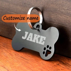 Personalized Engraved Dog Tag Bone Custom Design Metal Ideal For Identification - Picture 1 of 20