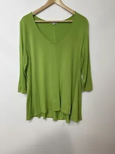 Kettlewell Green V Neck Jersey T Shirt Top Size LL UK 16 - Picture 1 of 9