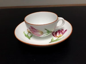 18th Century Meissen Teacup & Saucer Marcolini Period Tulip Pattern Deep Saucer - Picture 1 of 12