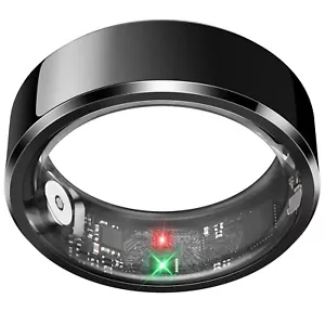 Black Smart Ring, Fitness Sleep Health Tracker for Men Women, No Subscription - Picture 1 of 7