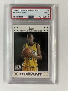 2007 Topps Rookie Card Kevin Durant Rookie RC #2 PSA 9 Seattle SuperSonics