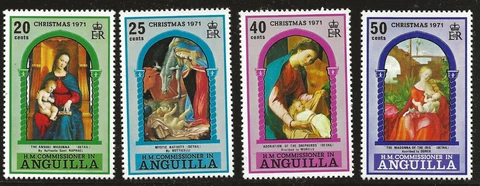 Anguilla Scott #132-35, Singles 1971 Complete Set FVF MNH Cover