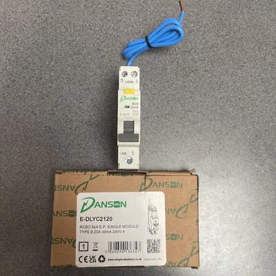 DANSON 20 AMP Type B 6kA 30mA RCD RCBO TYPE A E-DLYC2120 MCB Circuit Breaker