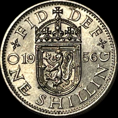 Uncirculated 1956 Great Britain Shilling World Coin Scottish Crest Lot C4-321 - Image 1 of 4