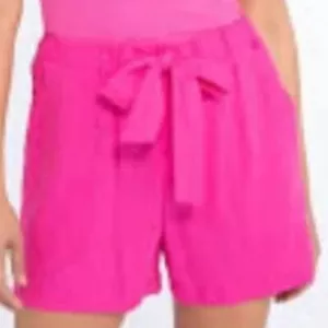 Sanctuary Endless Summer Shorts Womens 2X Pink Tie Waist Pockets Stretch - Picture 1 of 11