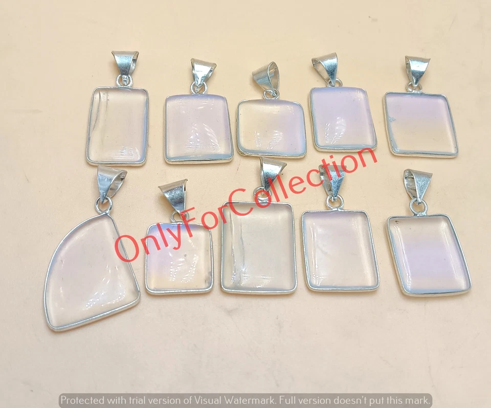 Antique Opalite Gemstone 925 Sterling Silver Plated Wholesale Pendants Lot - Image 1 of 3