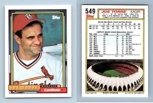 Joe Torre - Cardinals #549 Topps 1992 Baseball Trading Card - Picture 1 of 1