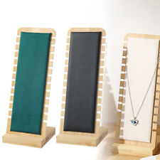 Bamboo Wood Necklace Display Stand Jewellery Pendants Bracelets Storage Holder