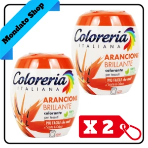 COLORERIA ITALIANA COLORANTE TESSUTI POLVERE ARANCIONE BRILLANTE 350 GR (X2) - Foto 1 di 1