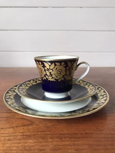 Vintage Weimar Harmonie Gold Gilt Tea Trio Cup Plate and Saucer Made in Germany - Picture 1 of 12