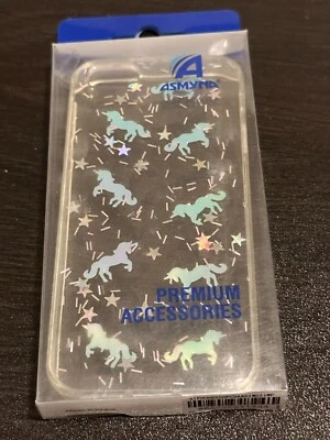 NEW iPhone 5 5S SE clear case with iridescence color changing unicorns horses - Image 1 of 4