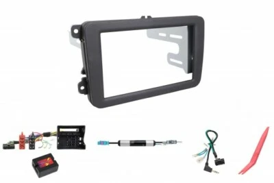 VW Golf5, Golf 6, Autoradio Einbauset 2-DIN Radioblende + CANBUS Lenkradadapter - Bild 1 von 4