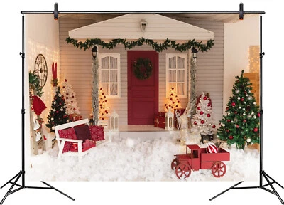 10x8 pies Madera Rústica Granero Ciervo Verde Árbol de Navidad Foto Fondo Estudio Accesorios Foto 1 de 4