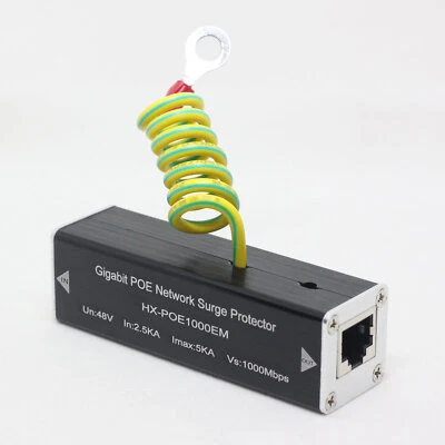 PoE Ethernet Surge Protector Lightning Arrester RJ45 Network Thunder Protection - Image 1 of 4