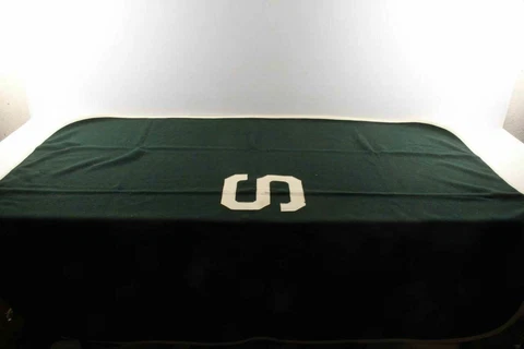 Vintage Michigan State College Football Wool Blanket Artcraft Maker Tag Cover