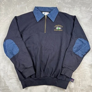 Parche de mezclilla vintage para hombre XL Departamento de Bomberos/EMT Game Work Wear 1/4 cremallera trabajo - Imagen 1 de 10